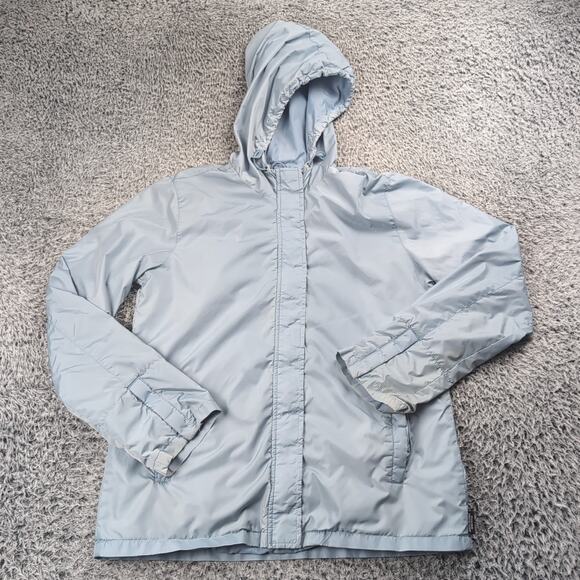 Abercrombie Fitch Jacket Adult Medium Blue Outdoor Zip Windbreaker Hoodie Rain - Picture 1 of 6